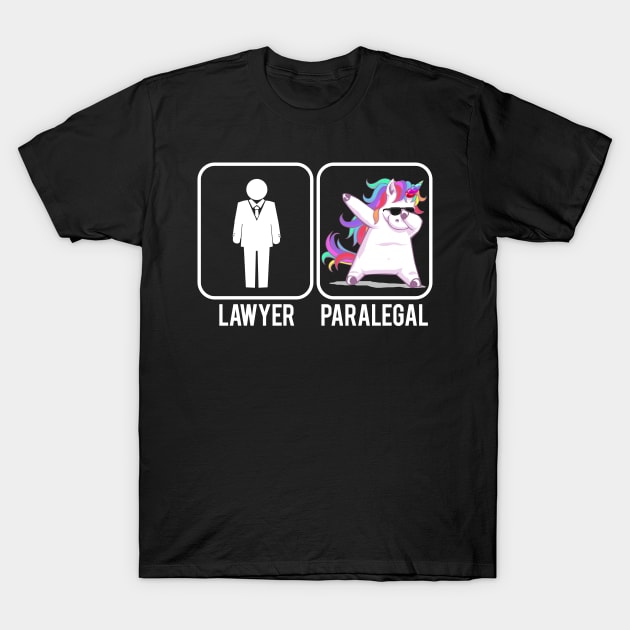 Funny Lawyer Paralegal Dabbing Unicorn Legal Law Firm Gift T-Shirt by ScottsRed